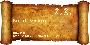 Knipl Korvin névjegykártya